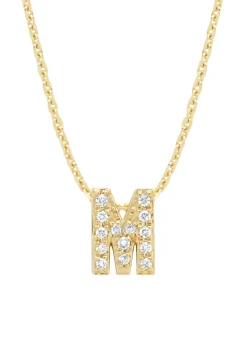 Diamond Point Letter Hangers|Losse Hangers<Geelgouden hanger M, 0.06 ct diamant, Alphabet