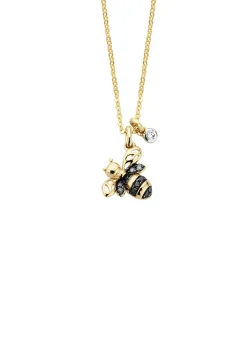 Diamond Point Geelgouden Colliers|Diamanten Colliers<Geelgouden hanger met collier, 0.10 ct diamant, Queen Bee