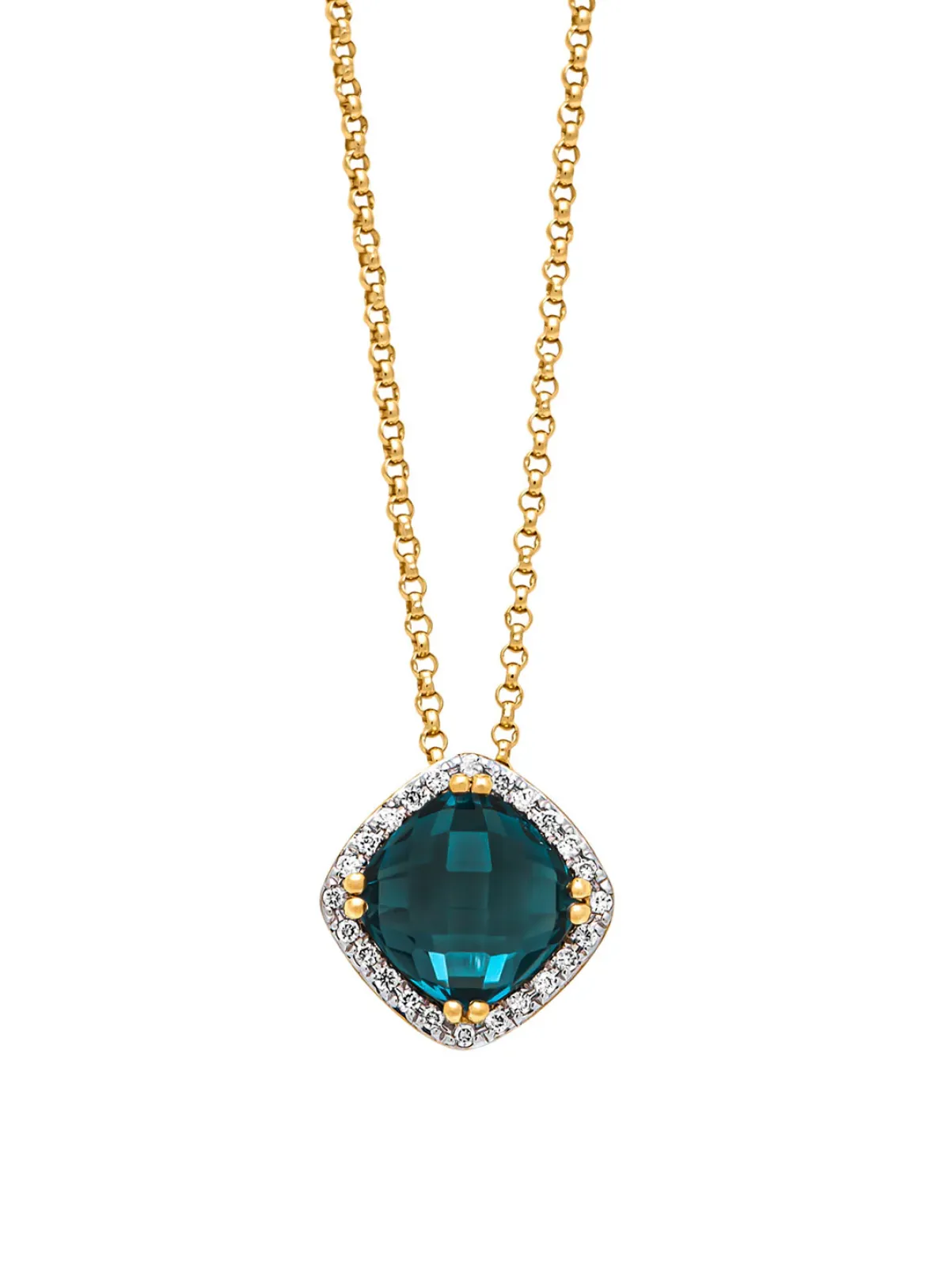 Diamond Point Geelgouden Colliers|Colliers Met Kleurstenen<Geelgouden hanger met collier, 1.96 ct london topaas, Fiësta