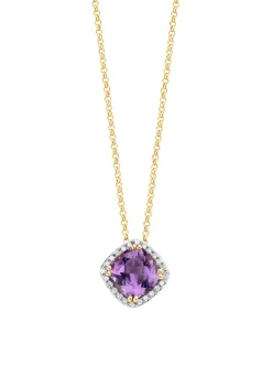 Diamond Point Geelgouden Colliers|Colliers Met Kleurstenen<Geelgouden hanger met collier, 1.54 ct paarse amethist, Fiësta