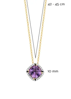 Diamond Point Geelgouden Colliers|Colliers Met Kleurstenen<Geelgouden hanger met collier, 1.54 ct paarse amethist, Fiësta