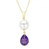Diamond Point Geelgouden Colliers|Colliers Met Kleurstenen<Geelgouden hanger met collier, 0.82 ct paarse amethist, Rivièra