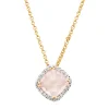 Diamond Point Geelgouden Colliers|Colliers Met Kleurstenen<Geelgouden hanger met collier, 1.74 ct roze kwarts, Fiësta