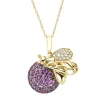 Diamond Point Geelgouden Colliers|Colliers Met Kleurstenen<Geelgouden hanger met collier, 0.58 ct roze saffier, Queen Bee