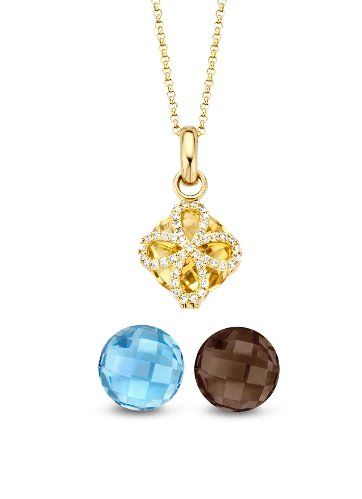 Diamond Point Geelgouden Colliers|Colliers Met Kleurstenen<Geelgouden hanger met collier, 5.35 ct topaas, Varié