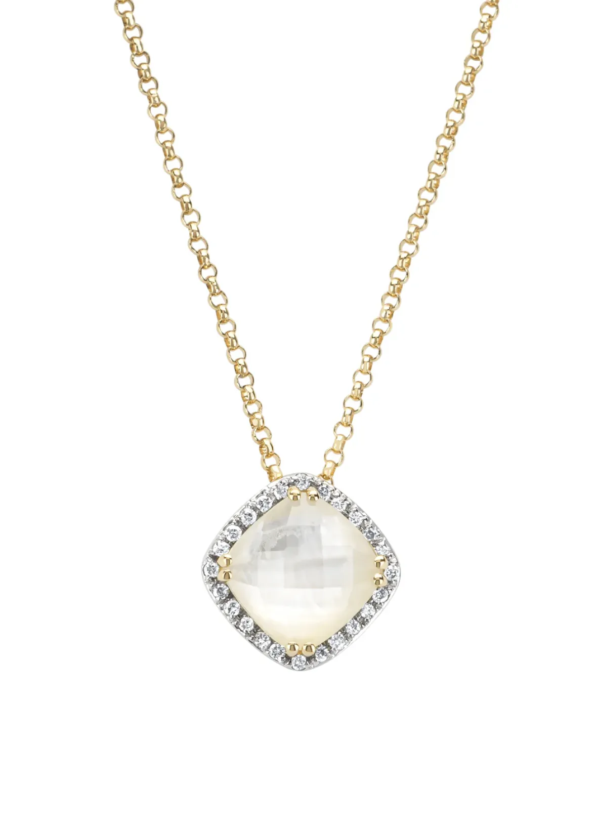 Diamond Point Geelgouden Colliers|Colliers Met Kleurstenen<Geelgouden hanger met collier, 1.40 kwarts, Fiësta