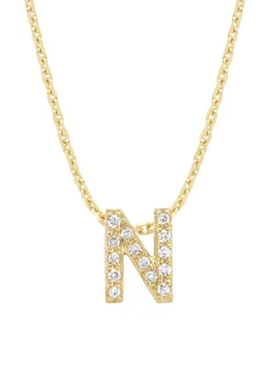 Diamond Point Letter Hangers|Losse Hangers<Geelgouden hanger N, 0.05 ct diamant, Alphabet