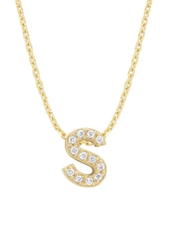 Diamond Point Letter Hangers|Losse Hangers<Geelgouden hanger S, 0.04 ct diamant, Alphabet