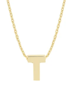 Diamond Point Letter Hangers|Losse Hangers<Geelgouden hanger T, Alphabet