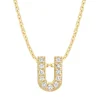 Diamond Point Letter Hangers|Losse Hangers<Geelgouden hanger U, 0.05 ct diamant, Alphabet