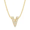 Diamond Point Letter Hangers|Losse Hangers<Geelgouden hanger V, 0.04 ct diamant, Alphabet