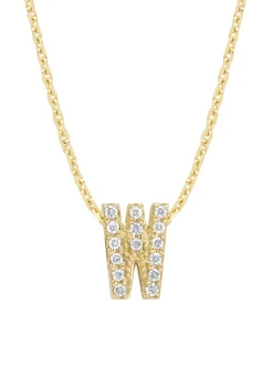 Diamond Point Letter Hangers|Losse Hangers<Geelgouden hanger W, 0.05 ct diamant, Alphabet