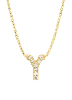 Diamond Point Letter Hangers|Losse Hangers<Geelgouden hanger Y, 0.03 ct diamant, Alphabet