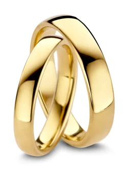 Diamond Point Geelgouden Ringen|Trouwringen Voor Mannen<Geelgouden 14 kt trouwring, Wedding