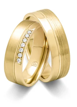 Diamond Point Geelgouden Ringen|Trouwringen Voor Mannen<Geelgouden 14 kt trouwring, Wedding