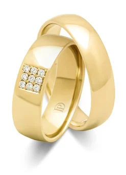 Diamond Point Geelgouden Ringen|Diamanten Ringen<Geelgouden 18 kt trouwring, Wedding