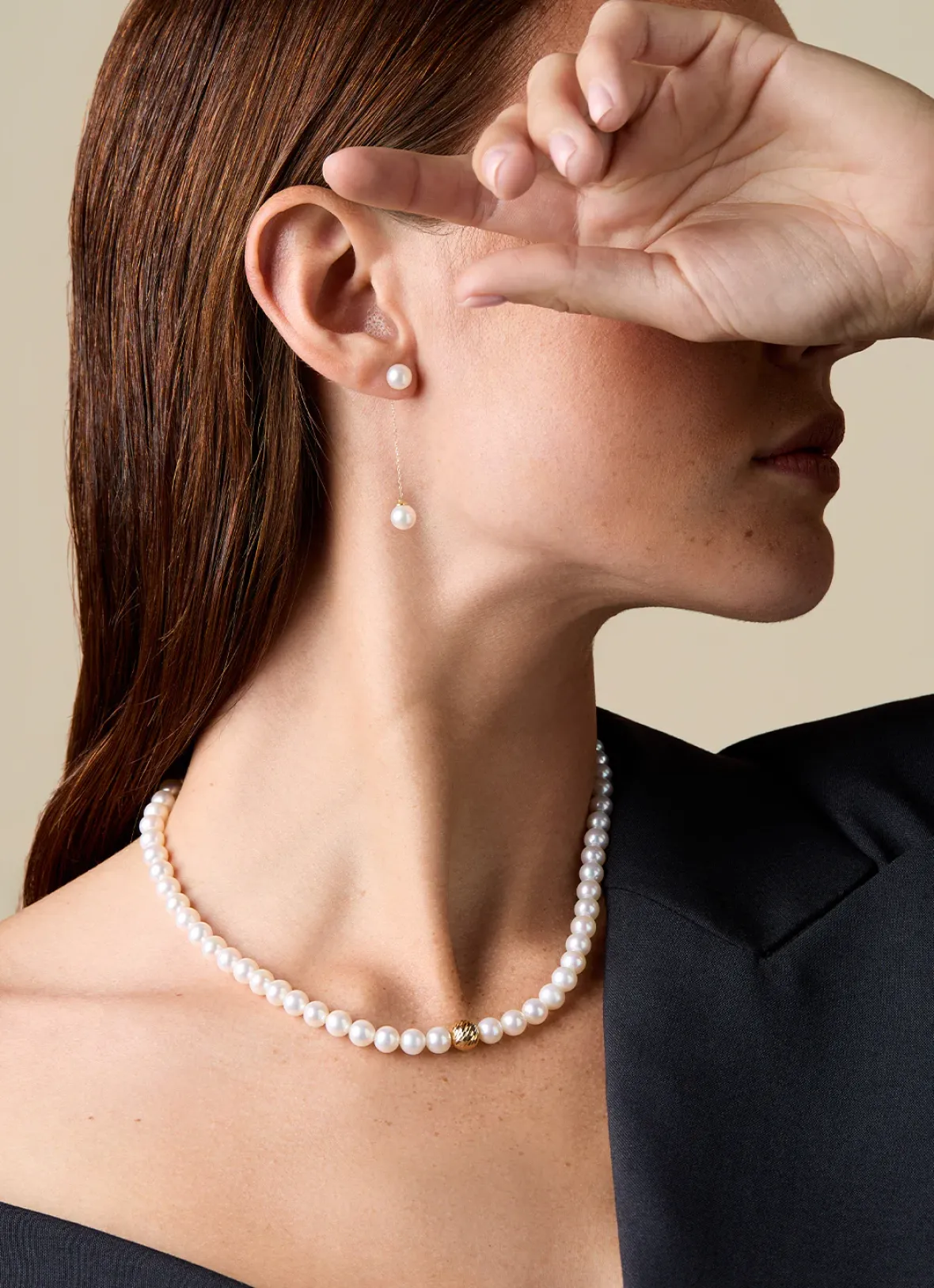 Diamond Point Geelgouden Oorsieraden|Parel Oorsieraden<Geelgouden oorsieraad Rivièra