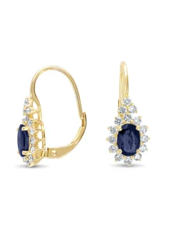 Diamond Point Geelgouden Oorsieraden|Oorsieraden Met Kleurstenen<Geelgouden oorsieraden, 1.21 ct blauwe saffier, Eden