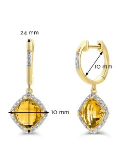 Diamond Point Geelgouden Oorsieraden|Oorsieraden Met Kleurstenen<Geelgouden oorsieraden, 3.06 ct citrien, Fiësta
