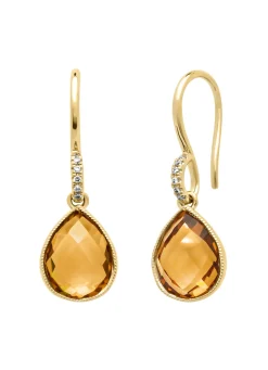 Diamond Point Geelgouden Oorsieraden|Oorsieraden Met Kleurstenen<Geelgouden oorsieraden, 3.54 ct citrien, Philosophy
