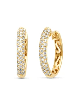 Diamond Point Geelgouden Oorsieraden|Diamanten Oorsieraden<Geelgouden oorsieraden, 0.30 ct diamant, Caviar