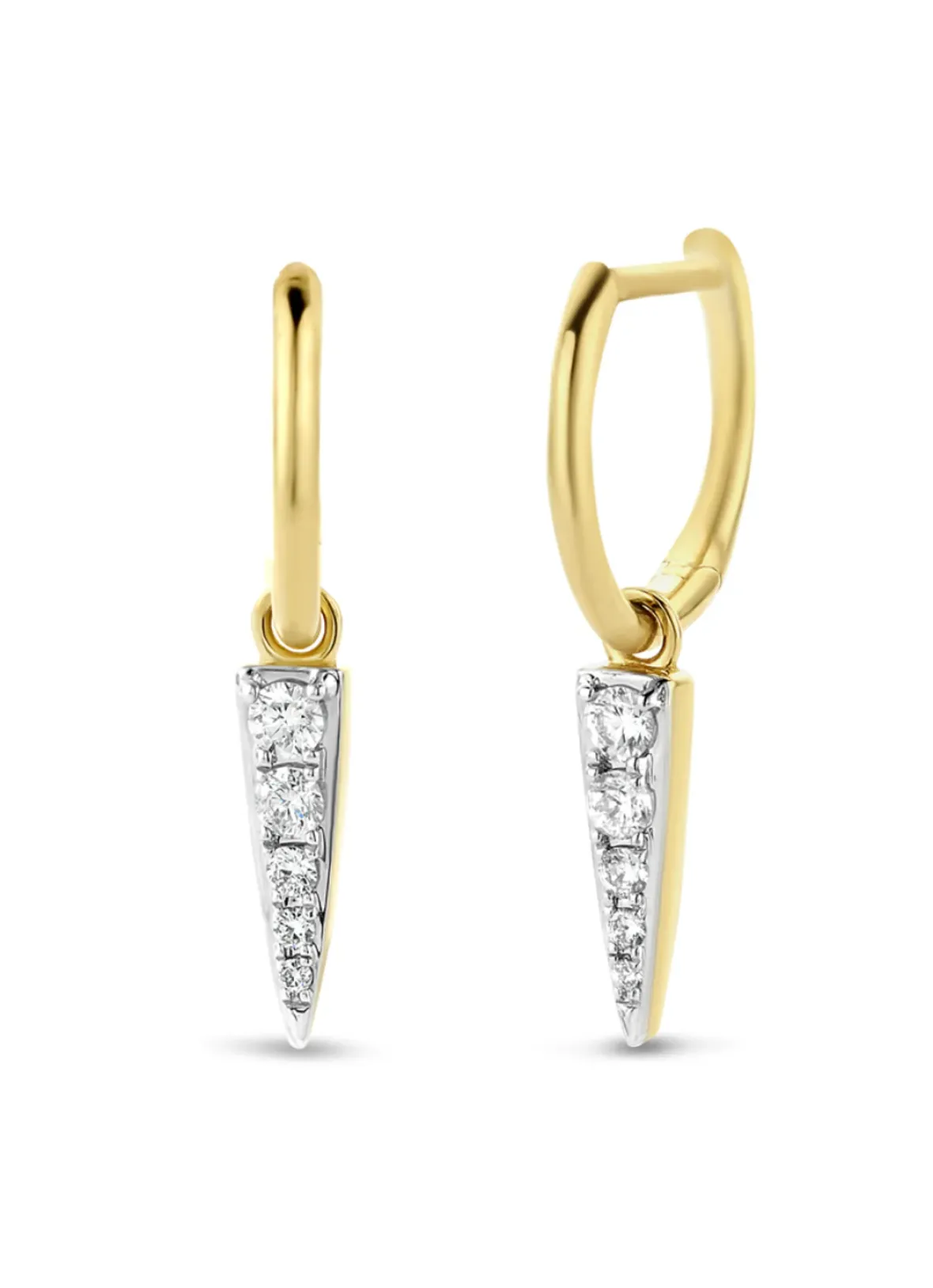 Diamond Point Geelgouden Oorsieraden|Diamanten Oorsieraden<Geelgouden oorsieraden, 0.16 ct diamant, Cosmic