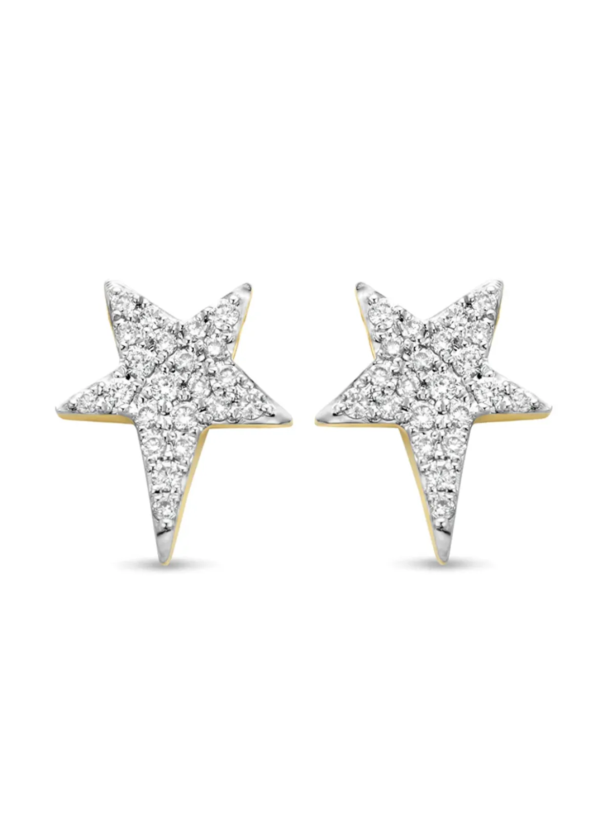 Diamond Point Geelgouden Oorsieraden|Diamanten Oorsieraden<Geelgouden oorsieraden, 0.16 ct diamant, Cosmic