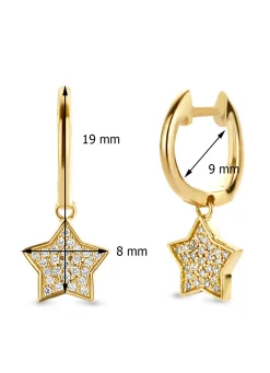 Diamond Point Geelgouden Oorsieraden|Diamanten Oorsieraden<Geelgouden oorsieraden, 0.11 ct diamant, Dreamer