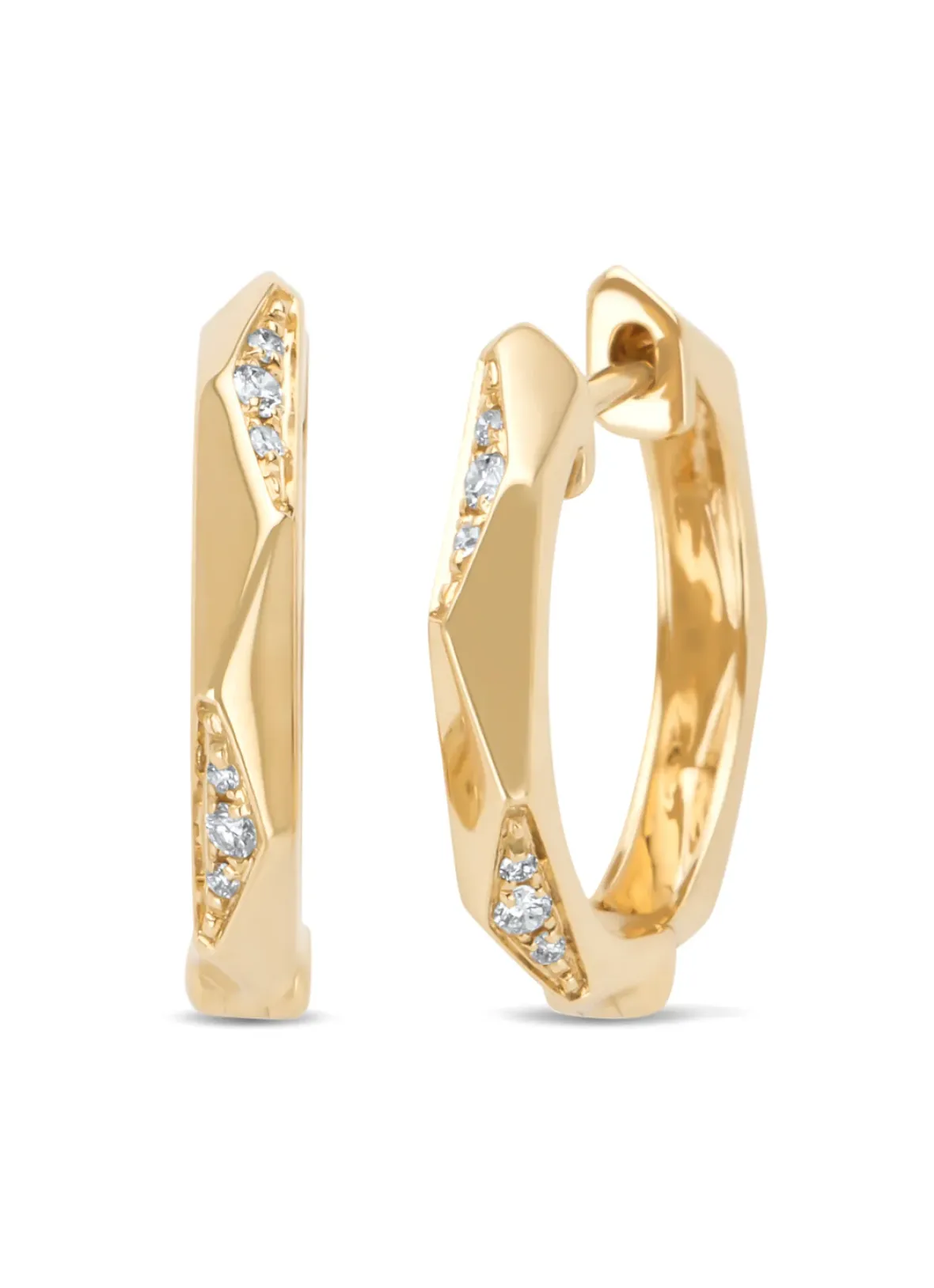 Diamond Point Geelgouden Oorsieraden|Diamanten Oorsieraden<Geelgouden oorsieraden, 0.07 ct diamant, Ensemble