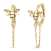 Diamond Point Geelgouden Oorsieraden|Diamanten Oorsieraden<Geelgouden oorsieraden, 0.03 ct diamant, Queen Bee