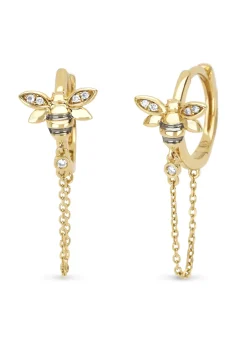 Diamond Point Geelgouden Oorsieraden|Diamanten Oorsieraden<Geelgouden oorsieraden, 0.03 ct diamant, Queen Bee