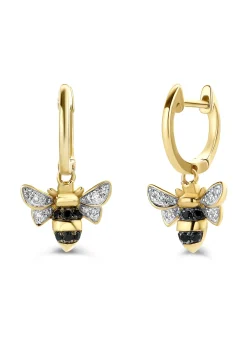 Diamond Point Geelgouden Oorsieraden|Diamanten Oorsieraden<Geelgouden oorsieraden, 0.14 ct diamant, Queen Bee