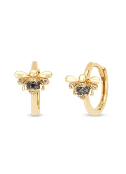 Diamond Point Geelgouden Oorsieraden|Diamanten Oorsieraden<Geelgouden oorsieraden, 0.08 ct diamant, Queen Bee