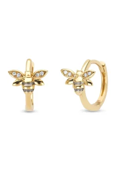 Diamond Point Geelgouden Oorsieraden|Diamanten Oorsieraden<Geelgouden oorsieraden, 0.02 ct diamant, Queen Bee