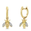 Diamond Point Geelgouden Oorsieraden|Diamanten Oorsieraden<Geelgouden oorsieraden, 0.08 ct diamant, Queen Bee