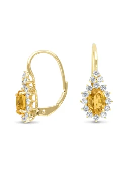 Diamond Point Geelgouden Oorsieraden|Oorsieraden Met Kleurstenen<Geelgouden oorsieraden, 1.21 ct gele saffier, Eden