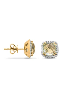Diamond Point Geelgouden Oorsieraden|Oorsieraden Met Kleurstenen<Geelgouden oorsieraden, 3.43 ct groene amethist, Fiësta