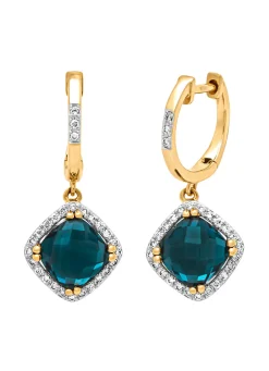 Diamond Point Geelgouden Oorsieraden|Oorsieraden Met Kleurstenen<Geelgouden oorsieraden, 2.21 ct london topaas, Fiësta