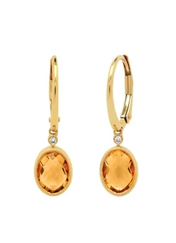 Diamond Point Geelgouden Oorsieraden|Oorsieraden Met Kleurstenen<Geelgouden oorsieraden, 2.35 ct oranje citrien, Philosophy