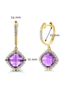 Diamond Point Geelgouden Oorsieraden|Oorsieraden Met Kleurstenen<Geelgouden oorsieraden, 3.01 ct paarse amethist, Fiësta