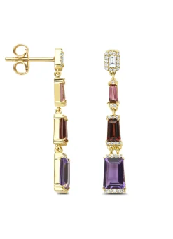 Diamond Point Geelgouden Oorsieraden|Oorsieraden Met Kleurstenen<Geelgouden oorsieraden, 1.52 ct paarse amethist, Gallery