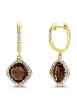Diamond Point Geelgouden Oorsieraden|Oorsieraden Met Kleurstenen<Geelgouden oorsieraden, 2.94 ct rookkwarts, Fiësta