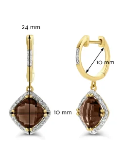 Diamond Point Geelgouden Oorsieraden|Oorsieraden Met Kleurstenen<Geelgouden oorsieraden, 2.94 ct rookkwarts, Fiësta
