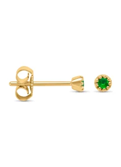 Diamond Point Geelgouden Oorsieraden|Oorsieraden Met Kleurstenen<Geelgouden oorsieraden, 0.08 ct smaragd, Joy