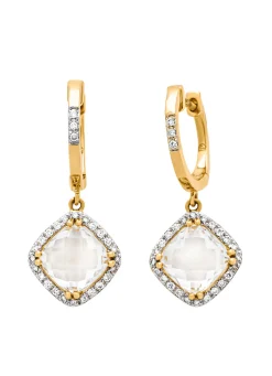 Diamond Point Geelgouden Oorsieraden|Oorsieraden Met Kleurstenen<Geelgouden oorsieraden, 3.88 ct witte topaas, Fiësta