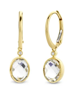 Diamond Point Geelgouden Oorsieraden|Oorsieraden Met Kleurstenen<Geelgouden oorsieraden, 3.21 ct witte topaas, Philosophy