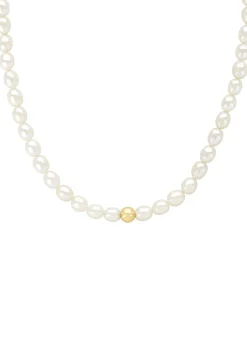 Diamond Point Geelgouden Colliers|Parelkettingen<Geelgouden parelketting Rivièra