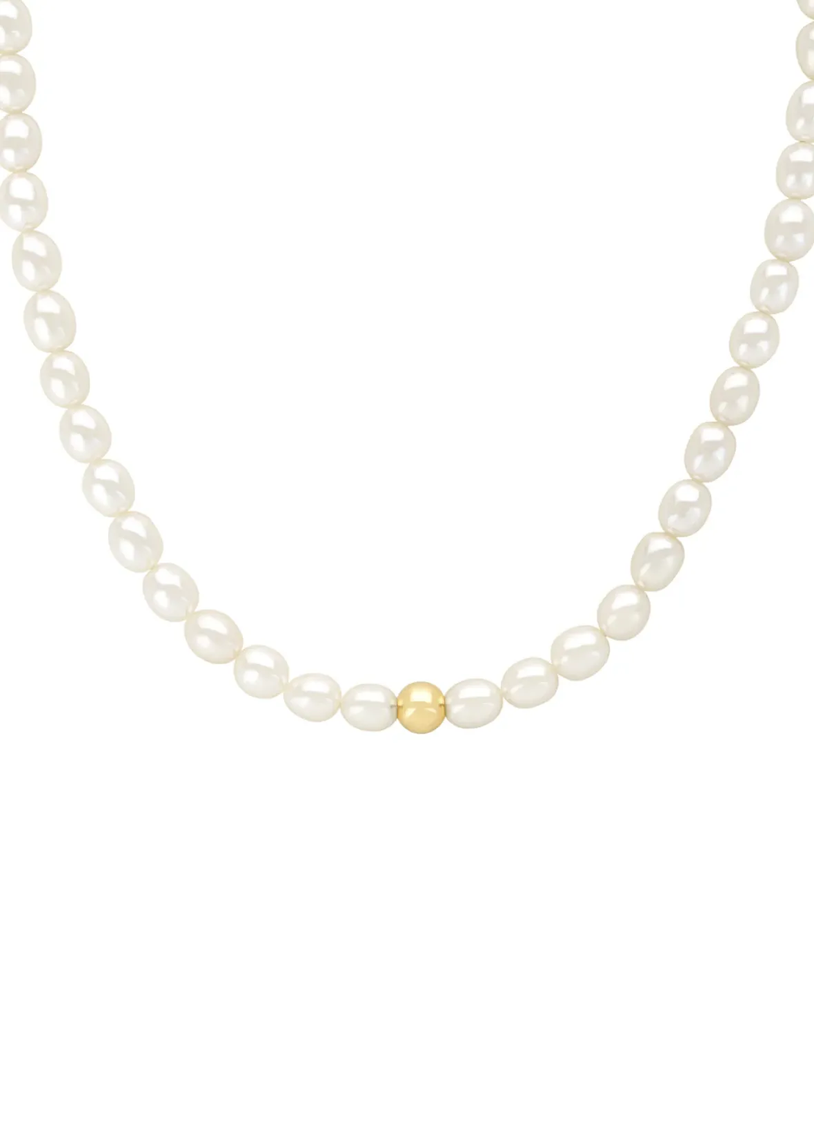 Diamond Point Geelgouden Colliers|Parelkettingen<Geelgouden parelketting Rivièra