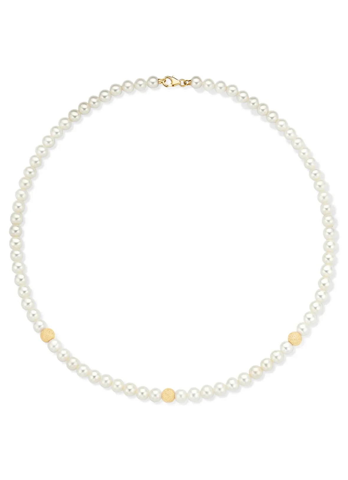 Diamond Point Geelgouden Colliers|Parelkettingen<Geelgouden parelketting Rivièra