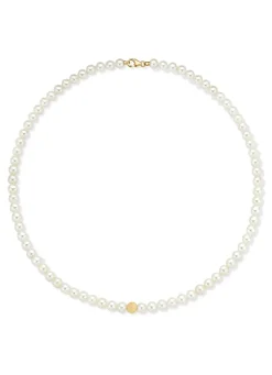 Diamond Point Geelgouden Colliers|Parelkettingen<Geelgouden parelketting Rivièra